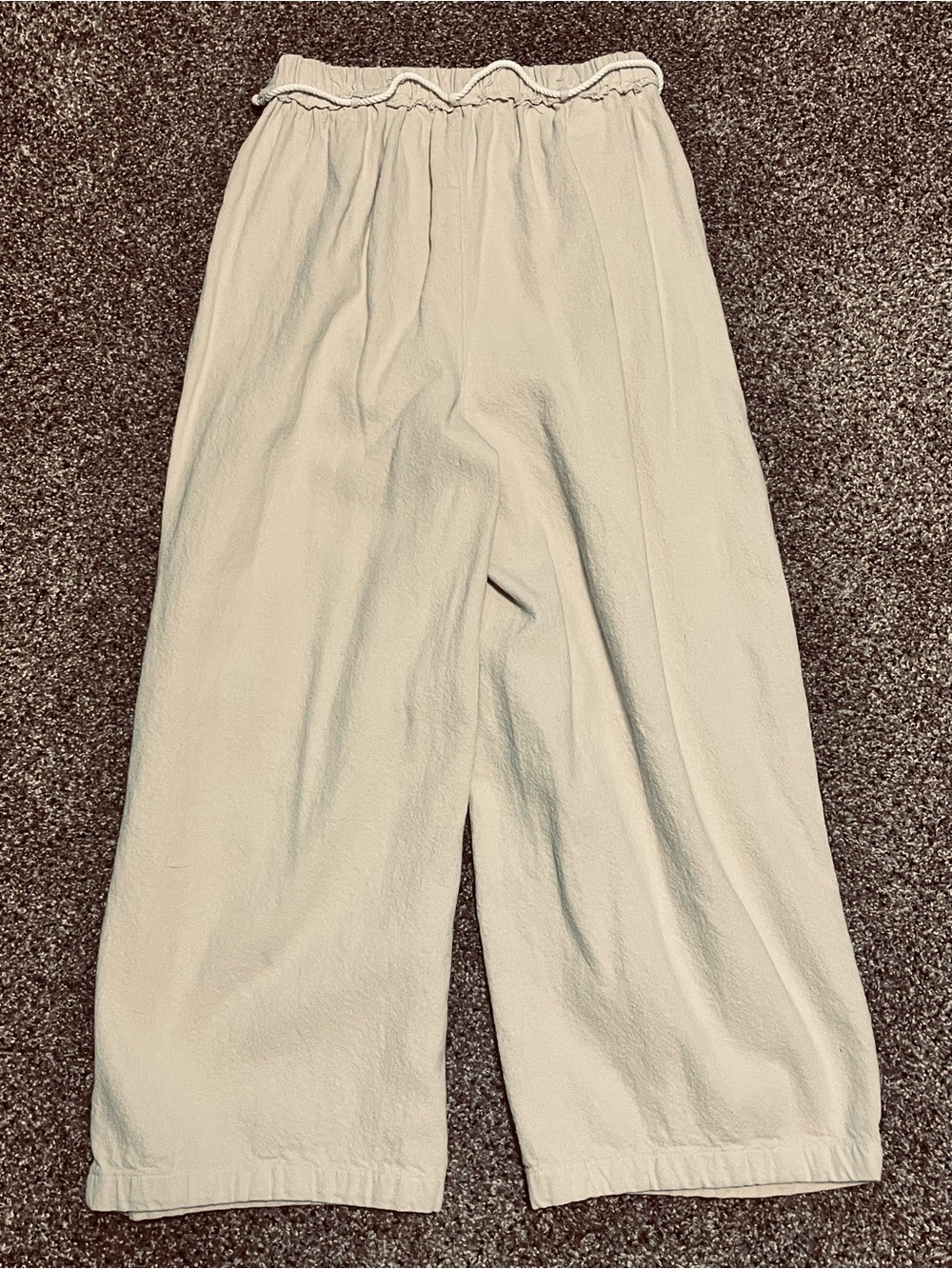 FREE PEOPLE Wide Leg Ivory Kayden Barrel Pants Small Drawstring rope harem crop - Picture 2 of 16